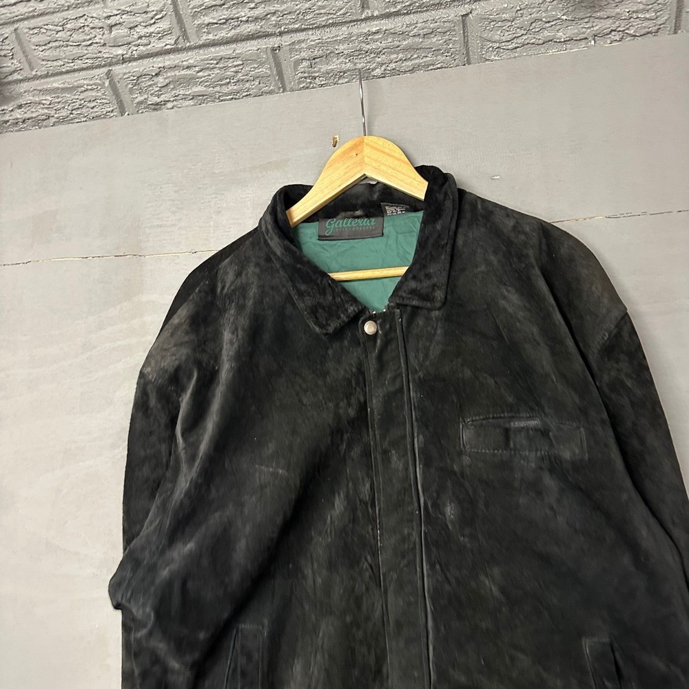 Galleria Benson Hedges Black Suede Bomber‎ Jacket Mens Size L